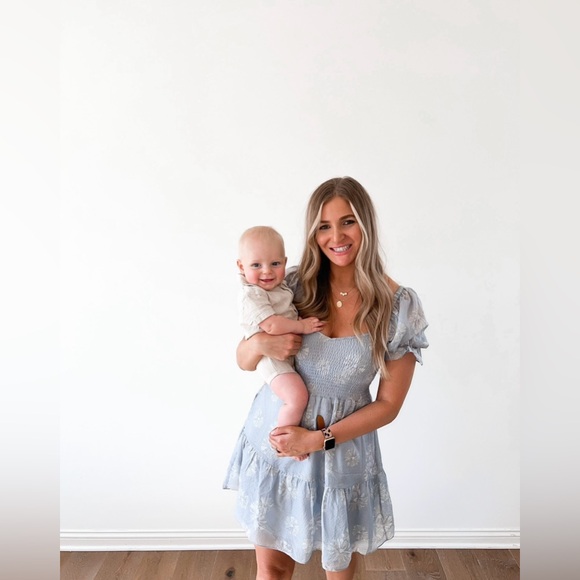 Madewell Silk Lucie Smocked Mini Dress in Moody Blooms - size M - Picture 7 of 12